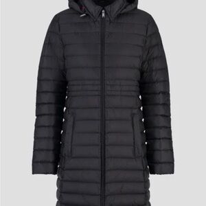 Women's JOTT BLACK VERO LONG HOODED PUFFER JACKET
